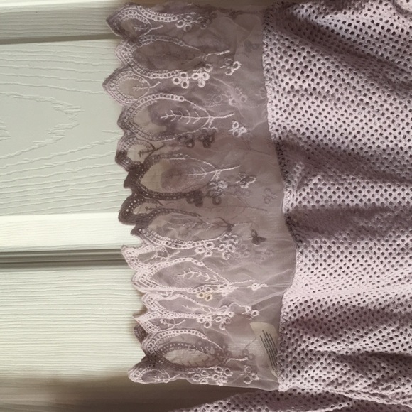 Free People Cropped Mesh And Lace Top - Picture 3 of 5